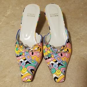 Stuart Weitzman kitten heel mules size 8